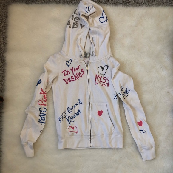 Victoria pink line zip up hoodie - Picture 1 of 1